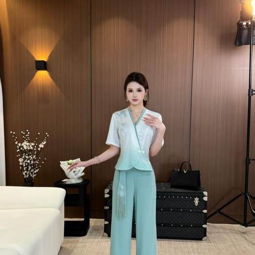 新中式美容院养生馆按摩足浴沐足工衣足疗女技师衣服套装遮肚