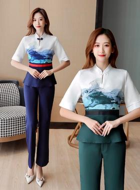 22916新款美容师工作服 女套装酒店足浴店足疗沐足按摩技师服工衣