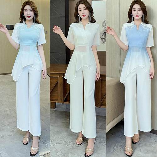 美容师工衣spa足浴技师工作服国风绣花足疗制服沐足工装长裤套装