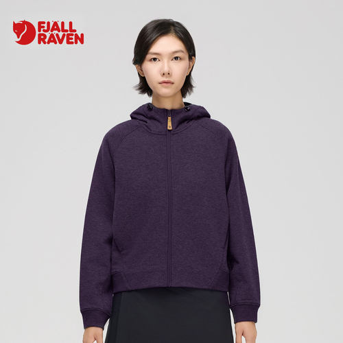 北极狐25秋冬新连帽开衫羊毛混纺女士保暖拉链休闲卫衣042522048