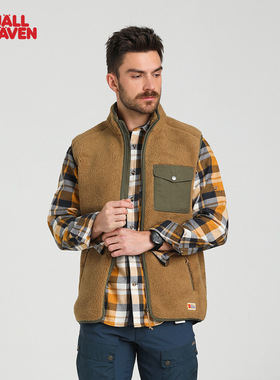 北极狐秋冬仿羊羔绒抓绒马甲男户外保暖宽松简约舒适87073