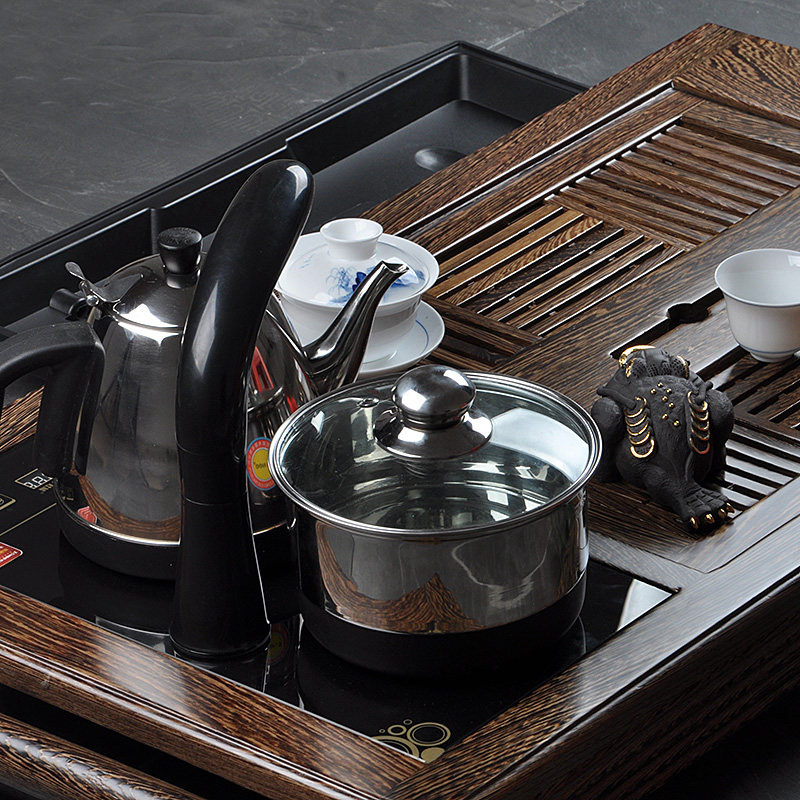 速发鸡翅木茶盘功夫茶具套装家用简约大号实木茶台全自动一体茶海