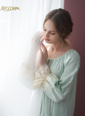 CA BRIDA【秋天的故事】新品法式亲肤双层棉女圆领家居睡衣套M808