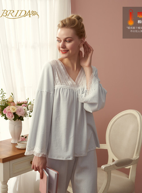 CA BRIDA嘉德丽亚秋冬季新品推荐V领棉绒长袖睡衣套装CKW4E904AB1