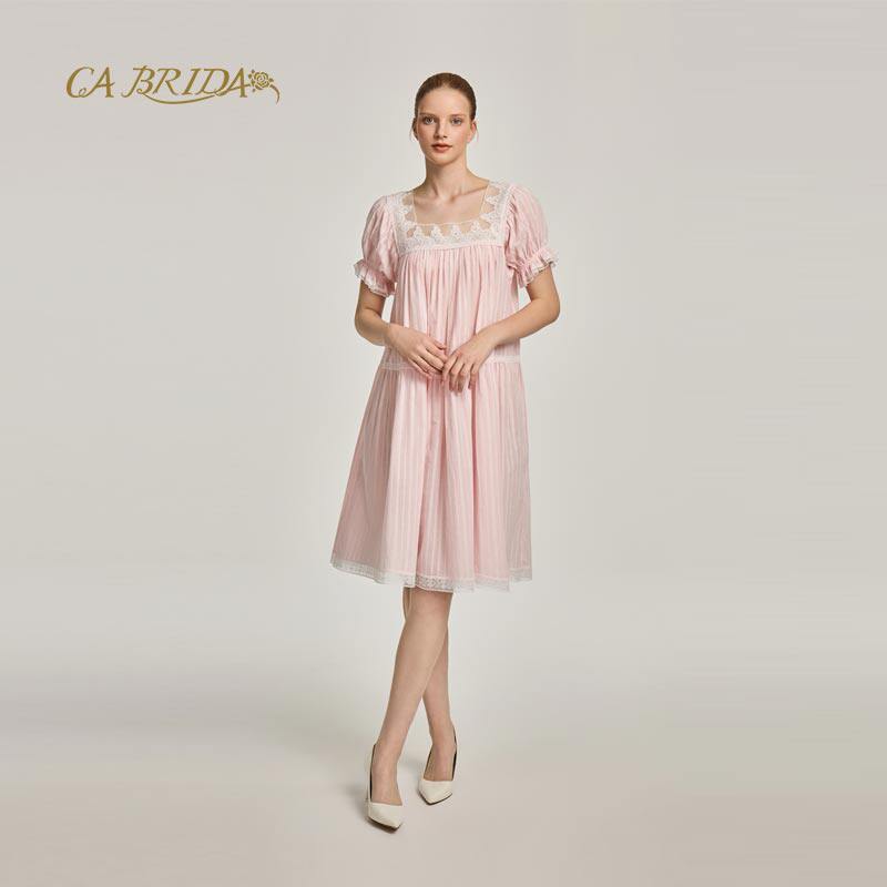 CABRIDA棉布蕾丝柔软睡衣家居服