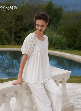 CA BRIDA【复古香气】夏新品法国复古宫廷莫代尔短袖睡衣套装O102