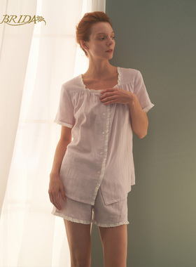 CA BRIDA嘉德丽亚【纯真】法式经典方领棉家居短袖睡衣N501AB1