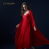 BRIDA 摇曳红玫瑰 新款 女莫代尔裸感吊带睡袍长款 701CD1