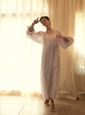 CA BRIDA【最美-Alice】【黑标】新品法式经典提花皱棉睡裙N701