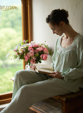 CA BRIDA【一朵云】秋季新品经典版型法式方领口棉质睡衣套装O704