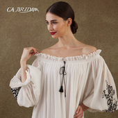 复古宫廷蕾丝镶嵌家居长睡裙F810C2 法式 BRIDA 黑白魅力