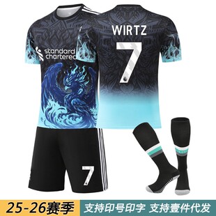 2526利物浦蓝色纪念版球衣11号萨拉赫7维尔茨迪亚斯4范戴克足球服