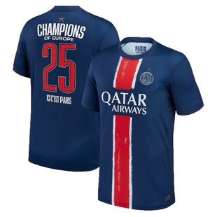 2425巴黎圣日耳曼夺冠主场球衣球员版登贝莱杜埃足球服欧冠单上衣