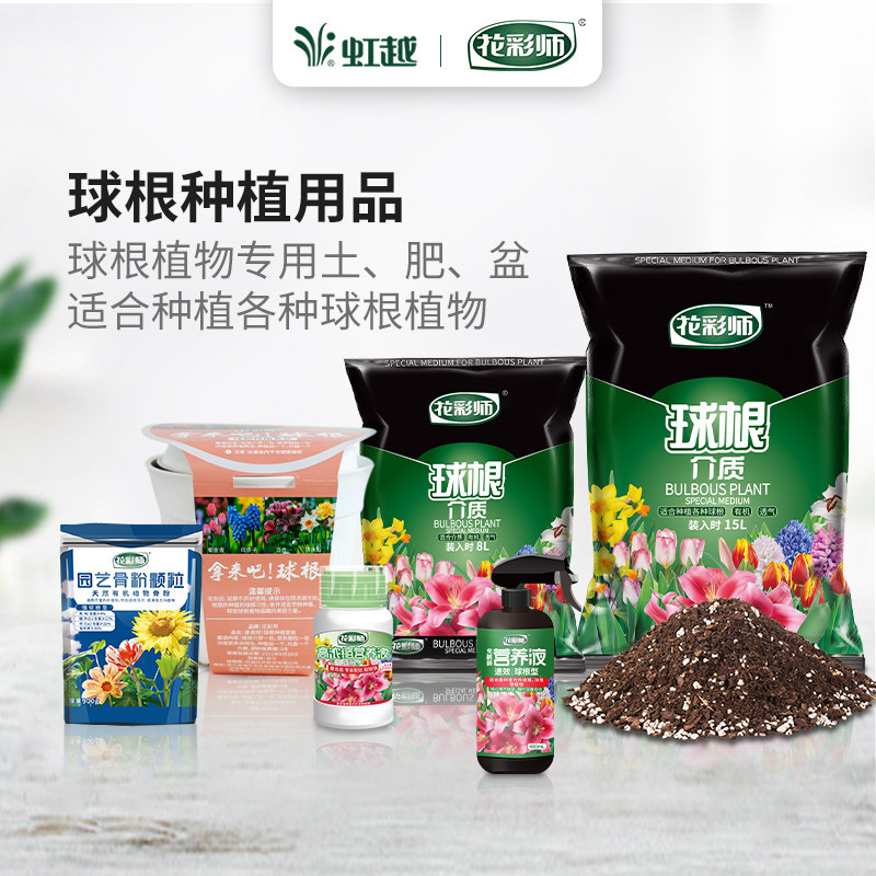 虹越花彩师球根植物专用营养液花盆郁金香朱顶红洋水仙种球营养土属于什么档次？