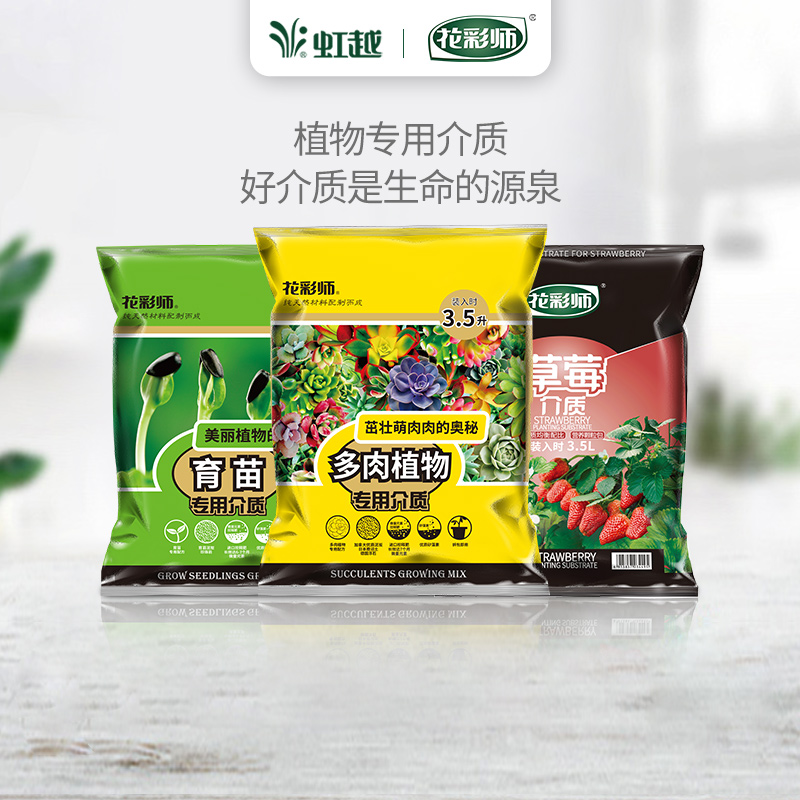 虹越花彩师球根多肉土草莓营养土