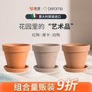 虹越陶盆帝罗马国际盆多肉花盆家用红陶透气室内阳台种植花盆托盘