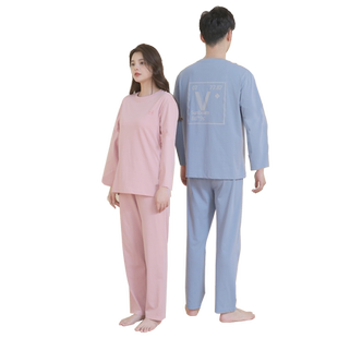 帝日斯诺纯棉家居服套装男女士精梳全棉春秋季薄款长袖长裤两件套