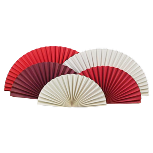 折叠工艺扇摆件拍照婚庆美陈橱窗道具红色折纸半圆扇子装饰纸扇花