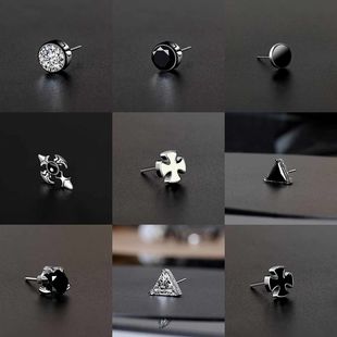 男士耳钉耳环男韩版有耳洞单只黑色耳环女个性学生霸气社会耳饰品