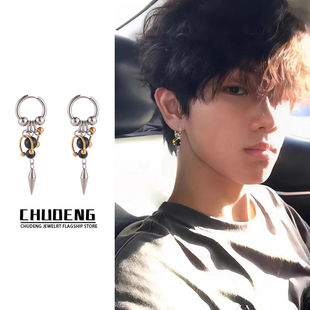 2025新款钛合金耳饰高级感独特漂亮耳环流苏耳夹无耳洞男女耳坠养