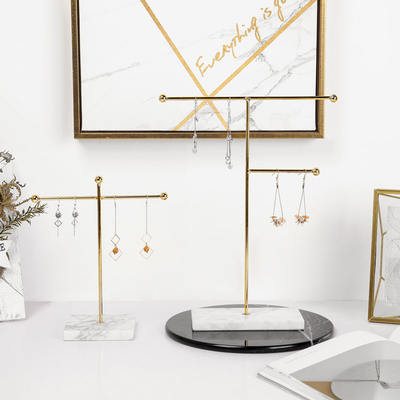 Northern Europe Simplicity Marble Metal Earrings Necklace Jewelry rack bedroom dresser Storage Display rack Decorationin the Home accessories , Decorative items , Jewelry Box  category - from Buy2taobao.com to provide professional Taobao agent buy service