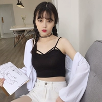 Mùa xuân và mùa hè Phụ nữ phiên bản Hàn Quốc của áo vest chéo quai ngang gợi cảm cực ngắn ống top top bên trong thủy triều - Áo ba lỗ áo ba lỗ nữ