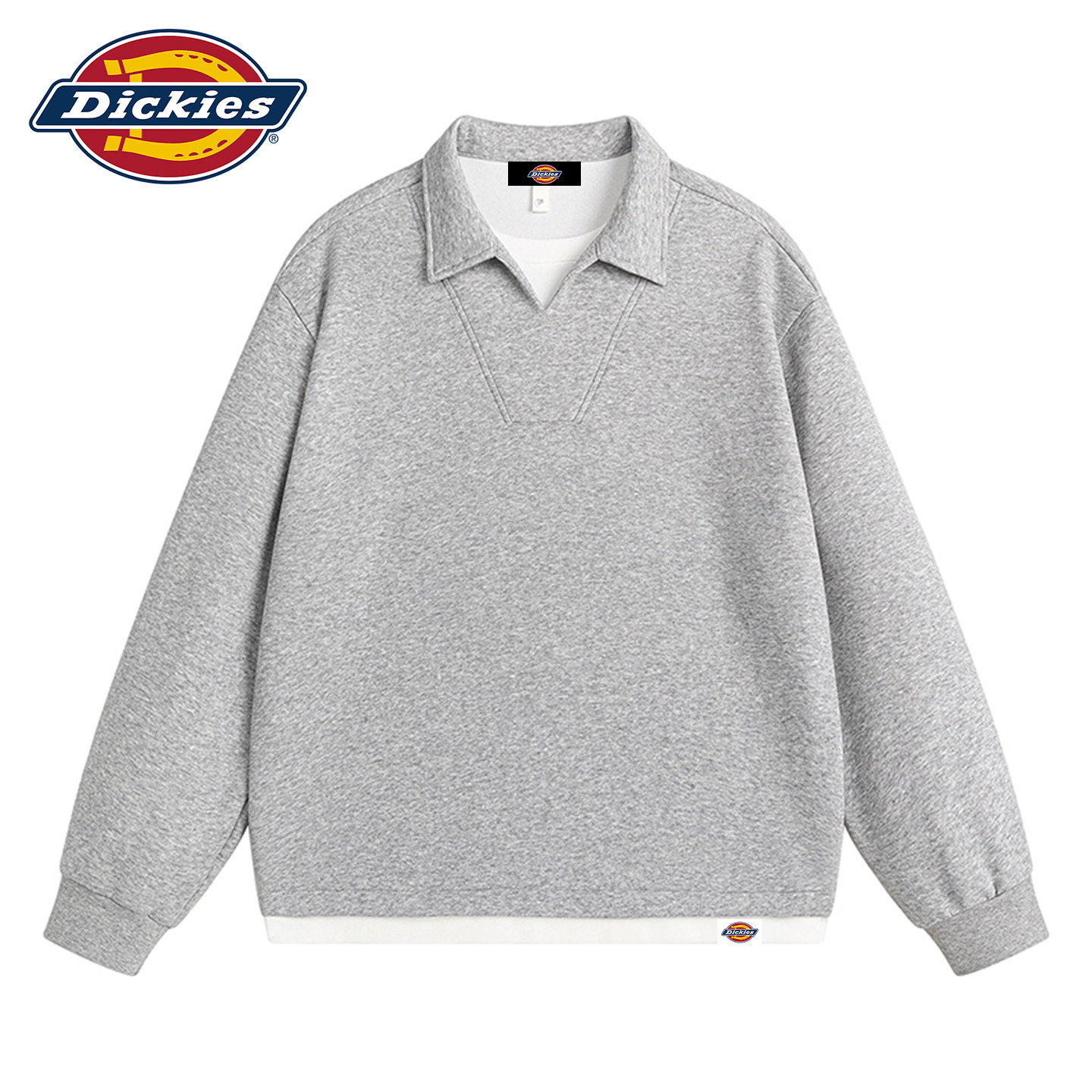 Dickies假两件翻领卫衣内搭上衣