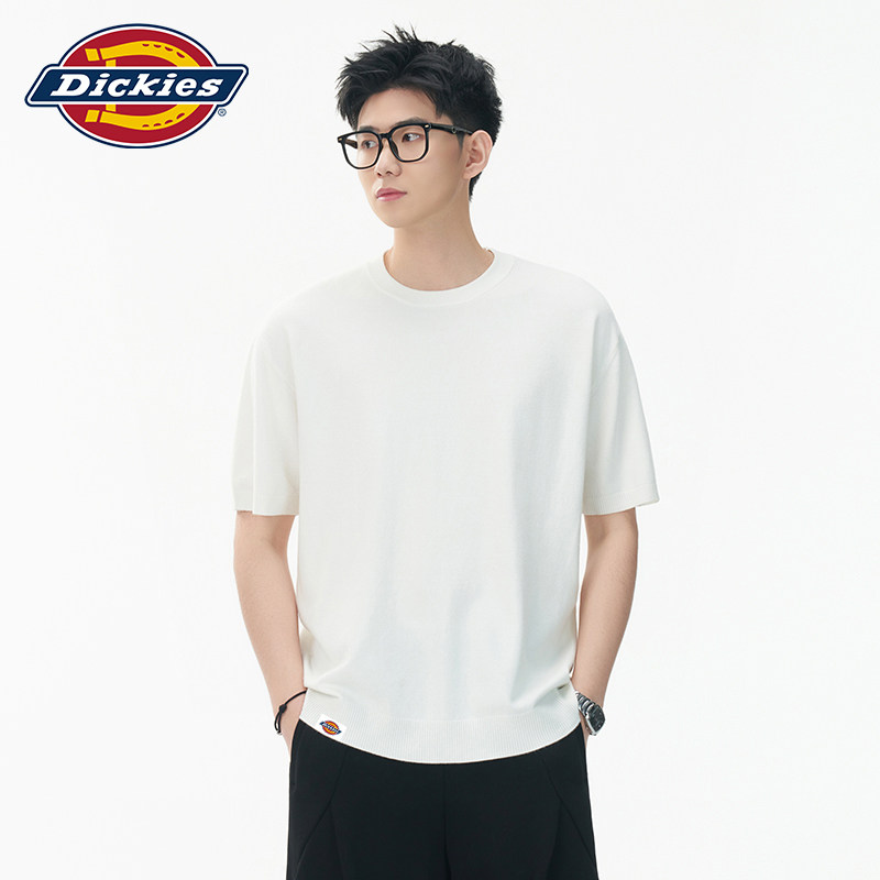 Dickies帝酷适针织短袖t恤男士夏季2026新款老钱风高级感男装上衣