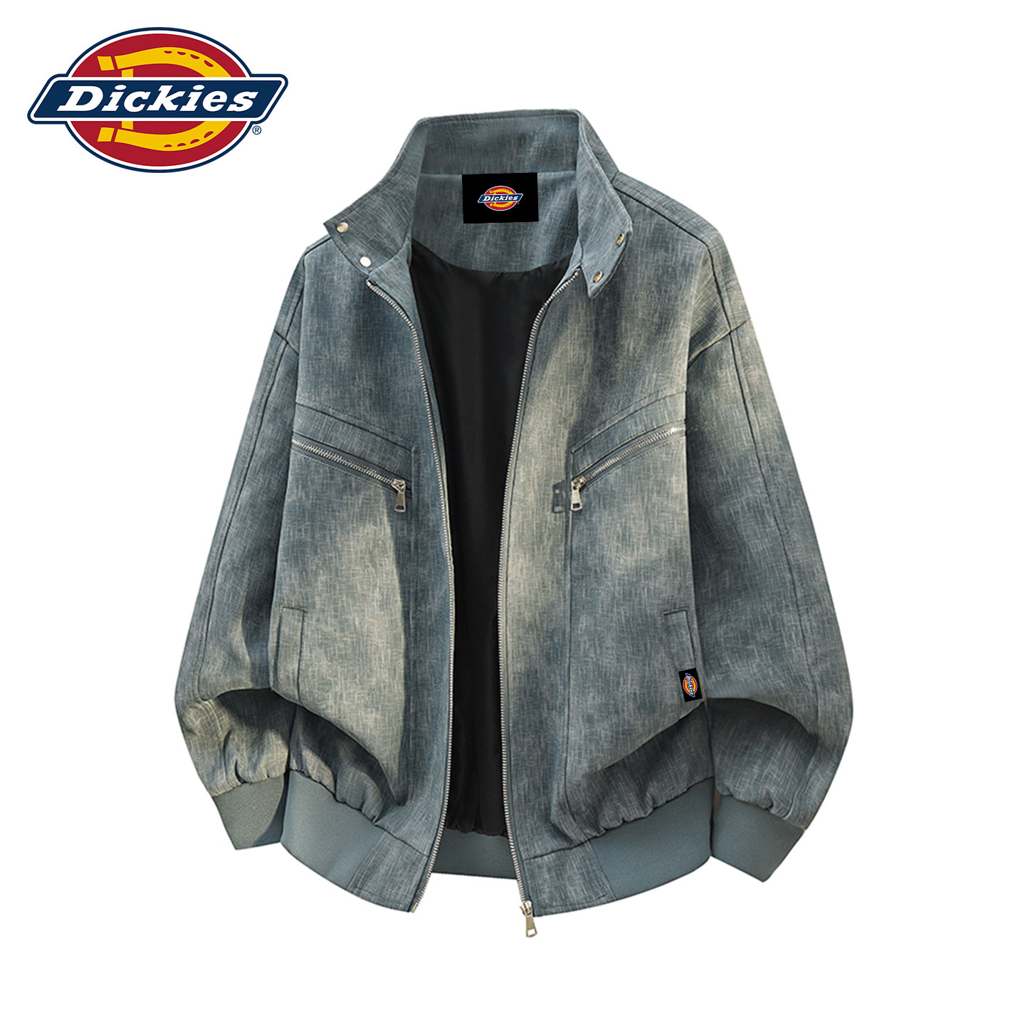 Dickies立领PU皮外套工装风夹克