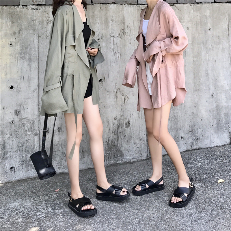 Çï×°Å®2018п°æchic·Á쳤Ðä·çÒÂŮװѧÉú±¡¿îÖг¤¿î·ÀɹÍâÌ×