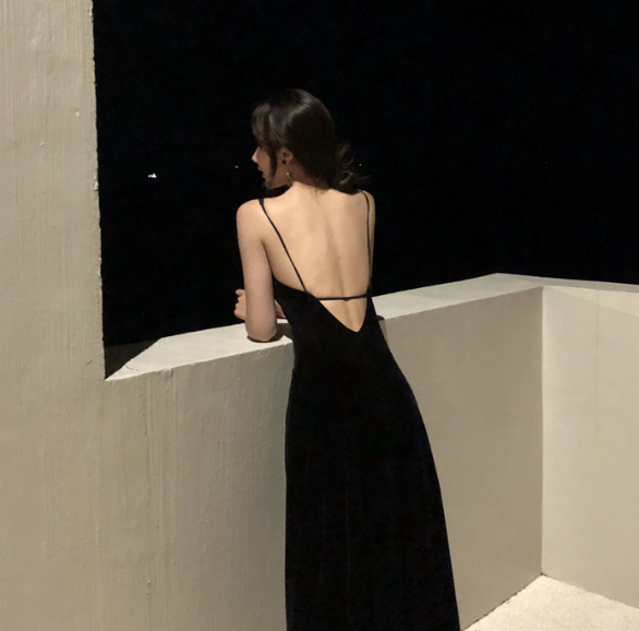 ¸ÛζÐԸдó¶±³´òµ×µõ´øÈ¹Å®2018Ïļ¾ÐÂ¿îÆøÖÊÖг¤¿îºÚɫŮȹ