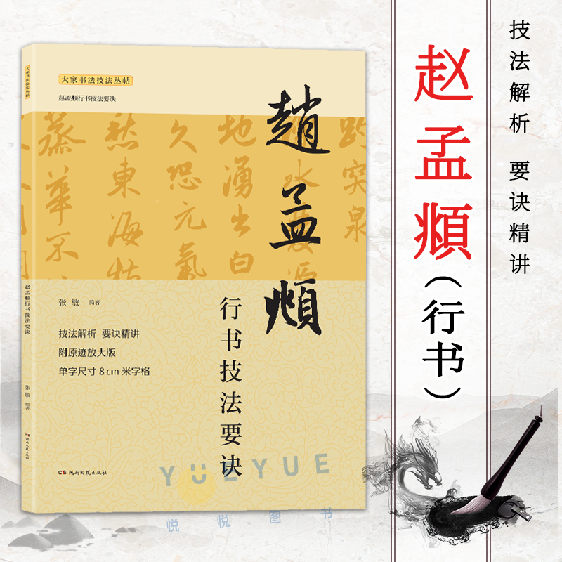 赵孟頫行书技法要诀行书技法详解名帖解析临摹创作行书书谱毛笔书法字帖入门实用字帖张敏湖南文艺出版社-封面