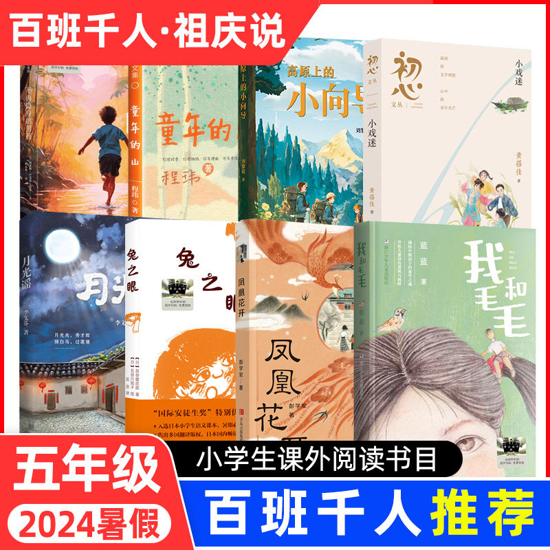 2024暑假百班千人五年级小学生课外阅读书籍推荐非必读童年的山月光谣兔之眼凤凰花开我和毛毛小戏迷不再隐身的男孩高原上的小向导
