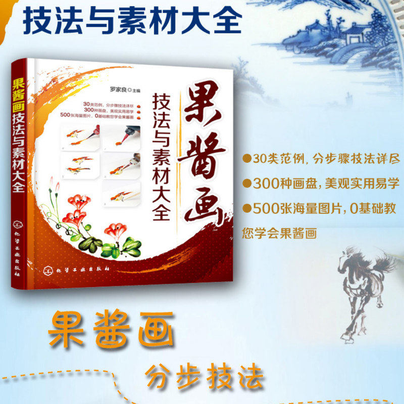 果酱画技法与素材大全书 罗家良 盘饰围边造型装盘创意造型设计 果酱画造型参考线条花草蔬果器物鱼虫 果酱画知识分步技法书籍