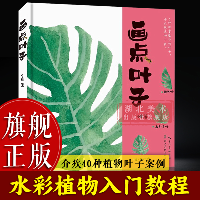 正版现货 画点叶子 40种植物叶子案例临摹画册 初学者零基础画画入门书籍 水彩画技法书 果实花卉种子叶子绘画教程教材 湖北美术
