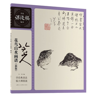 八大山人花鸟山水画谱新版 名家课徒稿临本 明末清初中国国画大师花鸟山水画集兰花荷花竹松禽鸟鱼鹿山水册页临摹绘画画论范本书