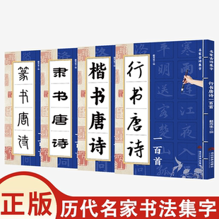 初学者毛笔书法入门字帖 楷书唐诗一百首名家古诗集字 从临摹到创作过渡教程 诗歌与书法结合 鉴赏书 楷书隶书行书篆书书法作品集