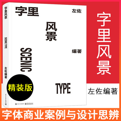 字里风景 精装版 左佐 设计诉求关键词获取风格参考委托人喜好到设计方向确定草稿绘制书 字体商业案例与设计思辨 电子工业出版社