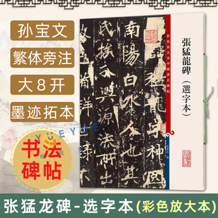 新版 张猛龙碑 选字本 彩色放大本中国著名碑帖 繁体旁注北魏楷书毛笔字帖楷书书法爱好者成人学生临摹帖书籍 上海辞书出版社正版