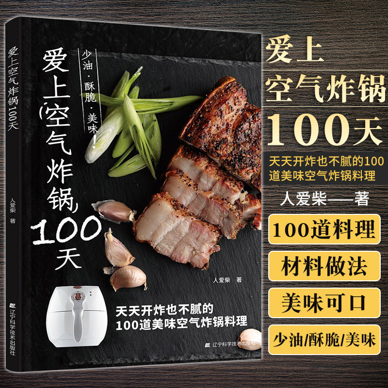 爱上空气炸锅100天 空气炸锅专用食谱书 健康薯条炸鸡块鸡翅零食自制书家常菜创意美食料理书空气炸锅使用方法烹饪制作书籍