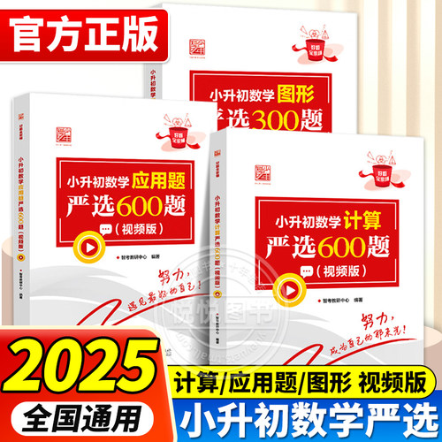 小升初数学计算严选600题+数学应用题严选600题+图形严选300题小学六年级升初中数学专项训练数学考试解题方法技巧大全全国通用 - 封面