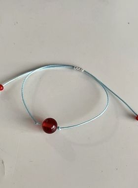 萌甜树莓浆果酒红琉璃手绳红蓝配色国风编绳文艺简约夏天清新