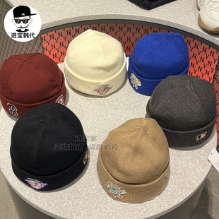 图案刺绣字母情侣针织毛线帽 25年秋新款 BNV05 MLB专柜正品 进宝家