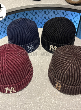 进宝家 MLB专柜正品小标基础款简约针织帽毛线帽男女同款 BNB06