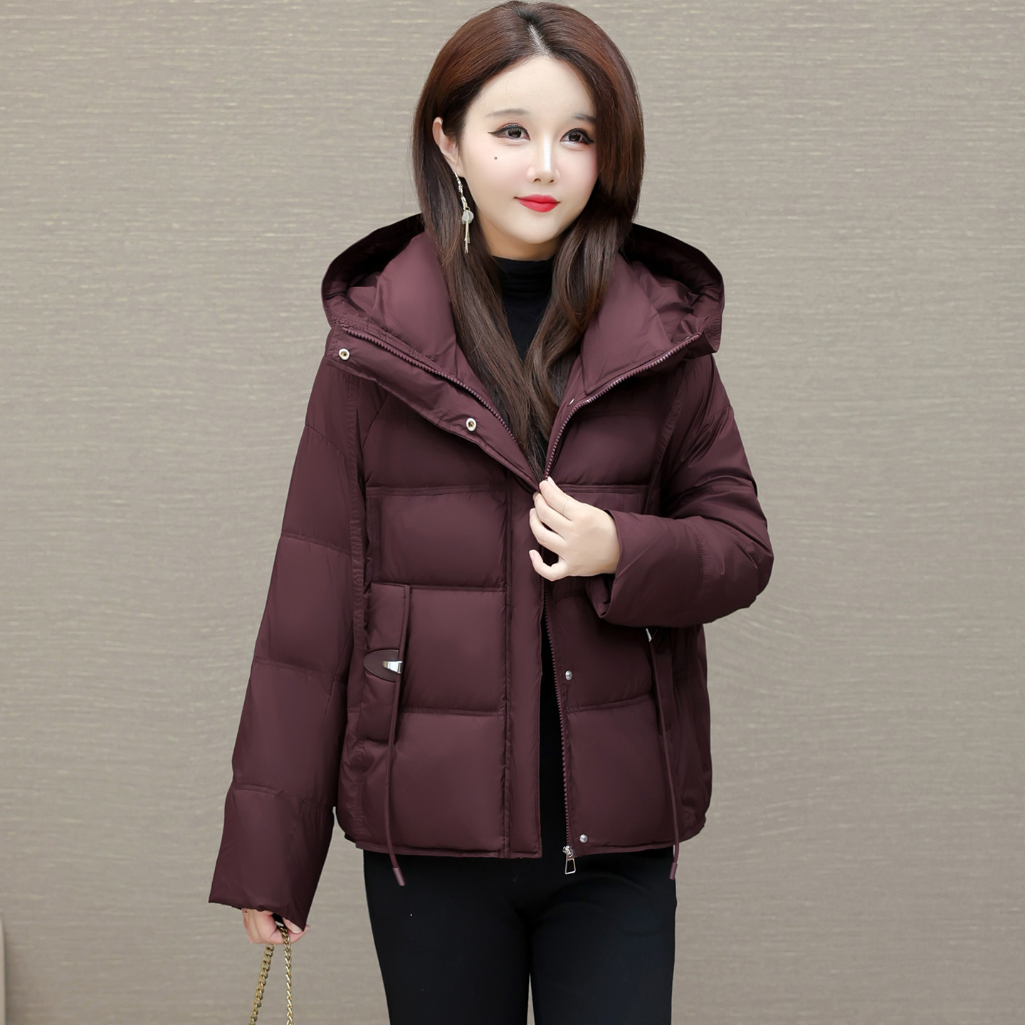 秋冬季新款时尚洋气减龄棉服外套显瘦百搭保暖羊绒填充棉服短款潮