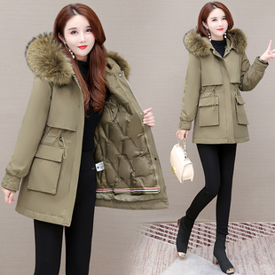 派克服女可拆卸内胆羽绒服中长款过膝冬季加厚宽松白鸭绒外套