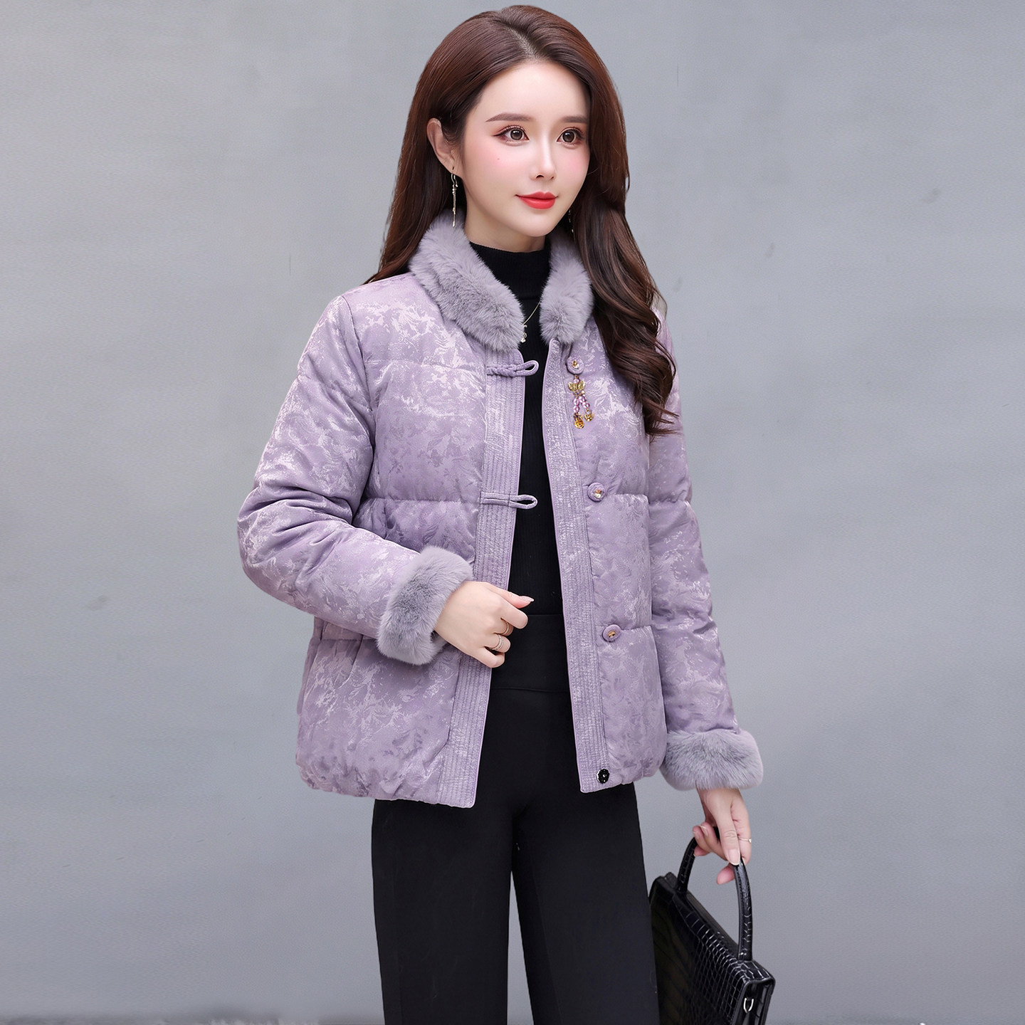 2026冬新款国风显瘦白鸭绒羽绒服