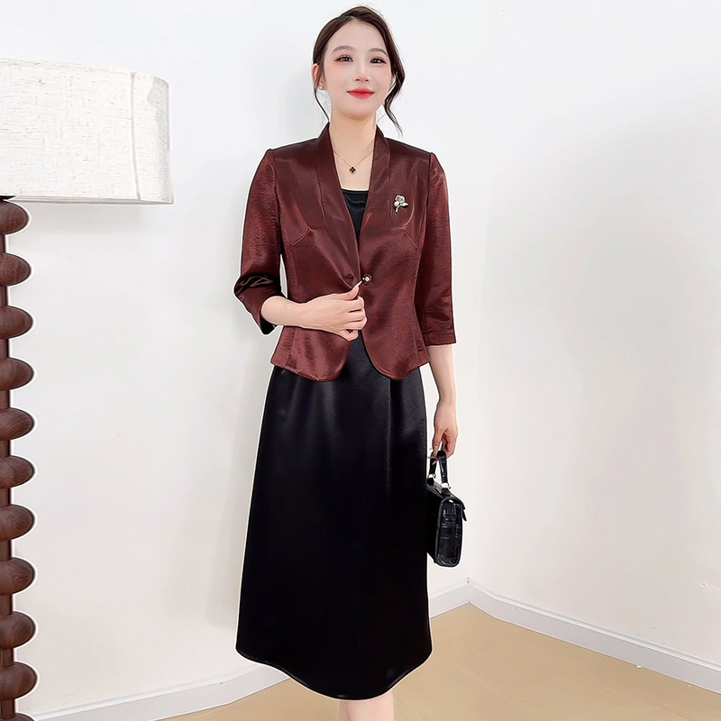 春秋2025新款喜妈妈婚宴礼服套装