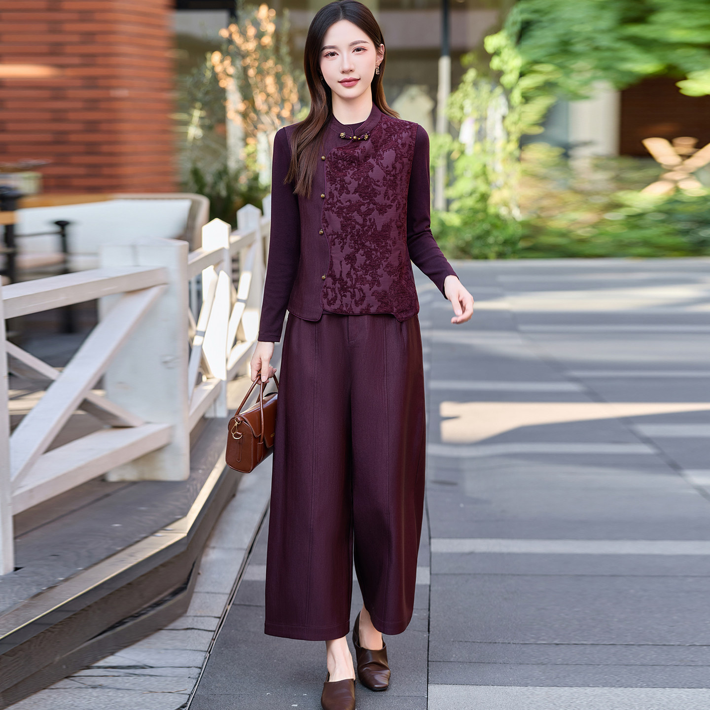 2026春秋女阔腿裤三件套显瘦