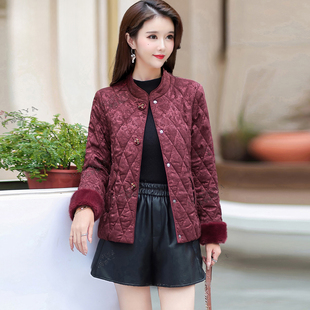 时尚国风羽绒棉服小个子中年女士秋冬款外套阔太太洋气高贵上衣潮